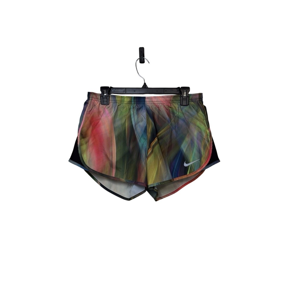 Nike Running Shorts Womens M Multicolor Dri-FIT Abstract Print Zipper Pocket